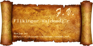 Flikinger Valdemár névjegykártya